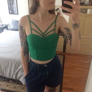 Strappy Green Bustier